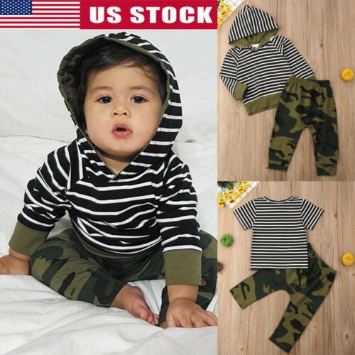 2pc Newborn Infant Baby Boy Clothes Camouflage T-shirt Tops+Pant Outfit Set 2pc Newborn Infant Baby Boy Clothes Camouflage T-shirt Tops+Pant Outfit Set